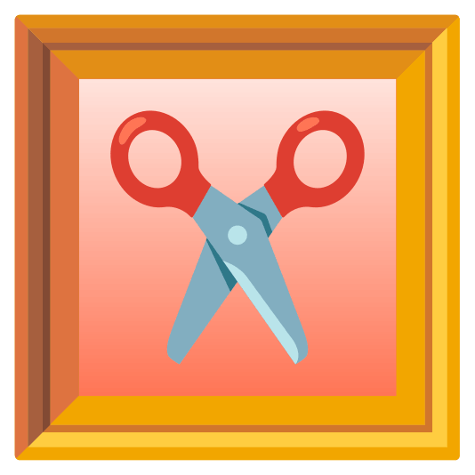 frame with picture scissors