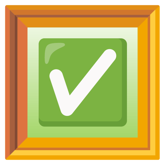 frame with picture white check mark