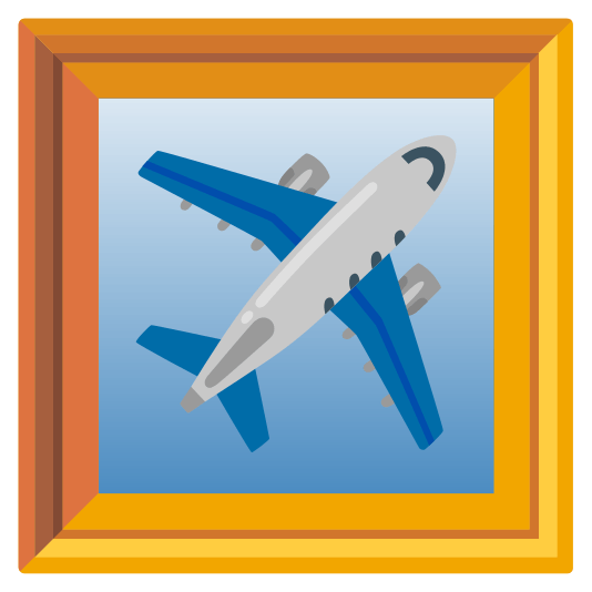 frame with picture airplane
