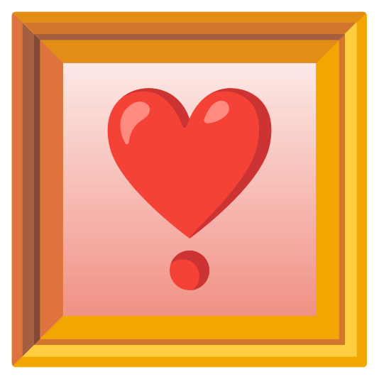 frame with picture heavy heart exclamation mark ornament