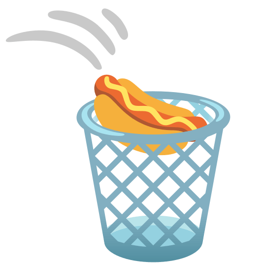 wastebasket hotdog