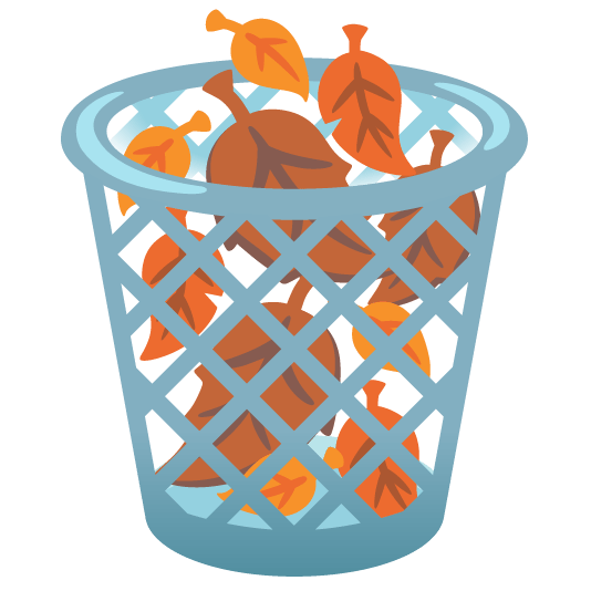 wastebasket fallen leaf