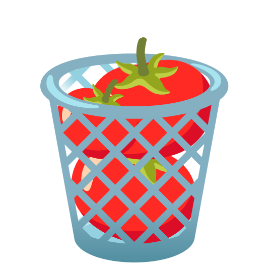 wastebasket tomato