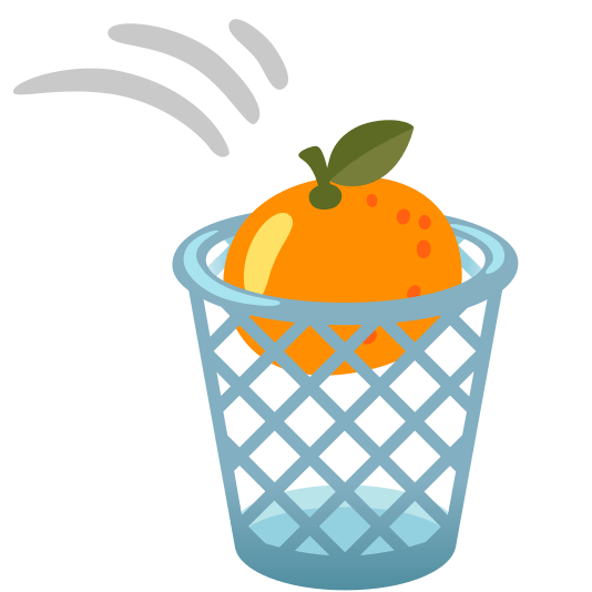 wastebasket tangerine