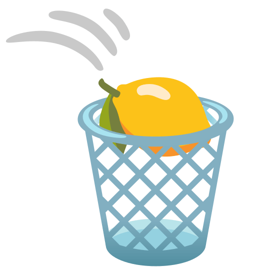 wastebasket lemon