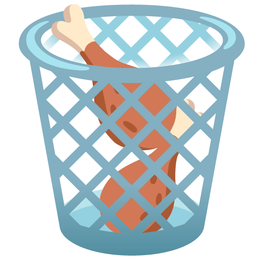 wastebasket poultry leg