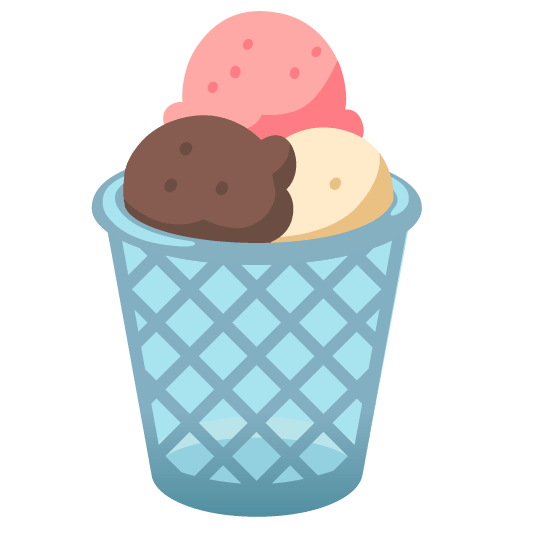 wastebasket ice cream