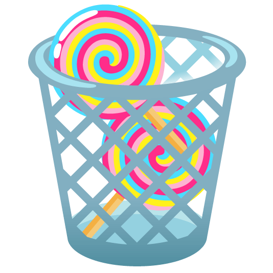 wastebasket lollipop