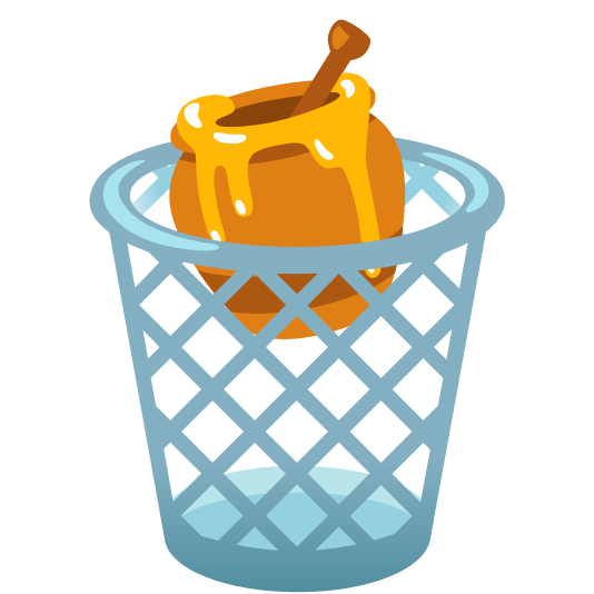 wastebasket honey pot