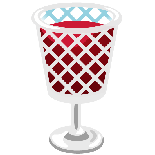 wastebasket wine glass