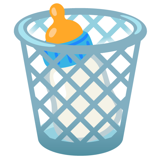 wastebasket baby bottle
