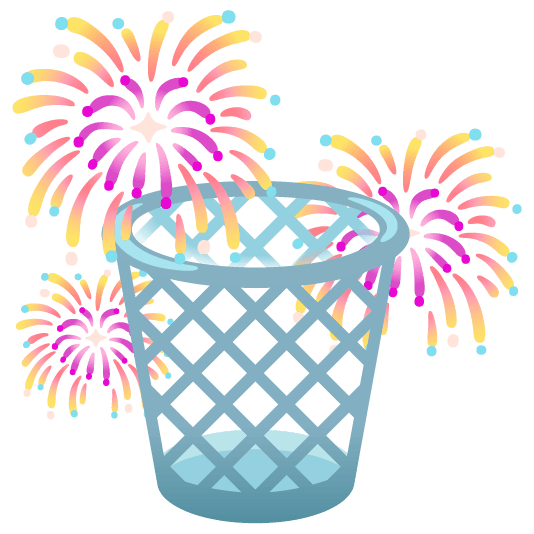 wastebasket fireworks