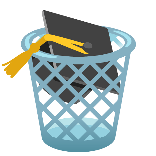 wastebasket mortar board