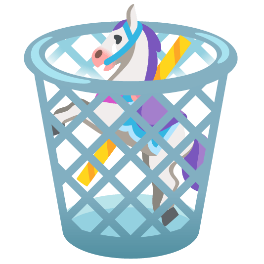 wastebasket carousel horse