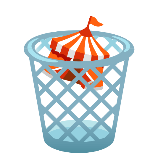 wastebasket circus tent