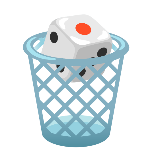 wastebasket game die