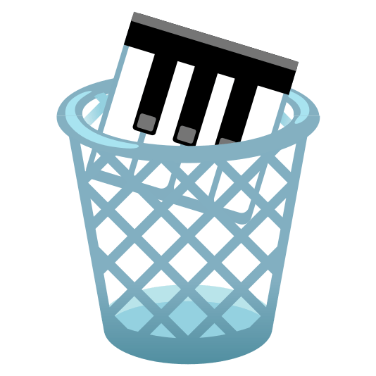 wastebasket musical keyboard