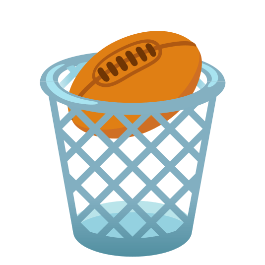wastebasket rugby football