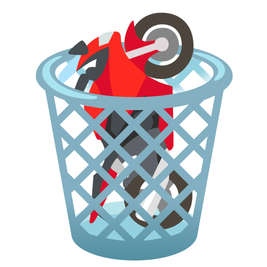 wastebasket racing motorcycle