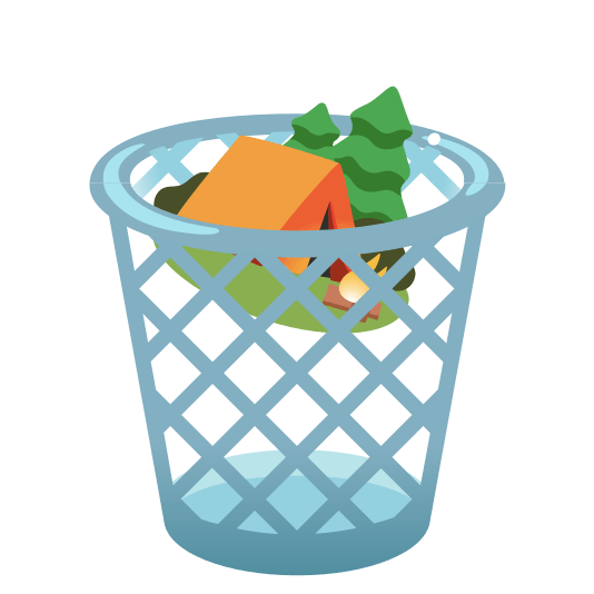 wastebasket camping