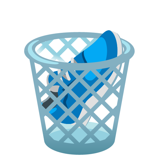 wastebasket athletic shoe