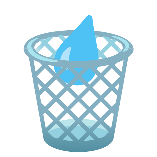 wastebasket droplet