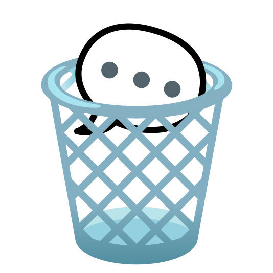 wastebasket speech balloon