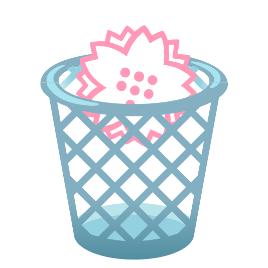 wastebasket white flower