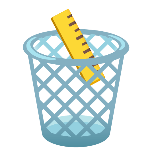 wastebasket straight ruler