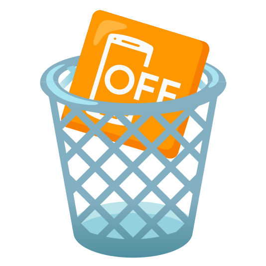 wastebasket mobile phone off