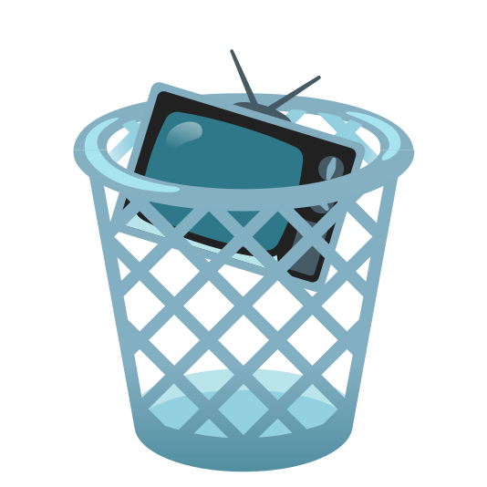 wastebasket tv
