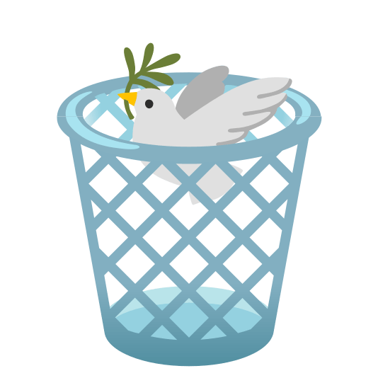 wastebasket dove of peace