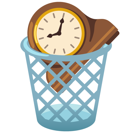 wastebasket mantelpiece clock