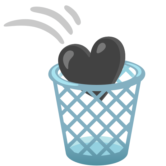 wastebasket black heart