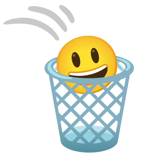 wastebasket smiley