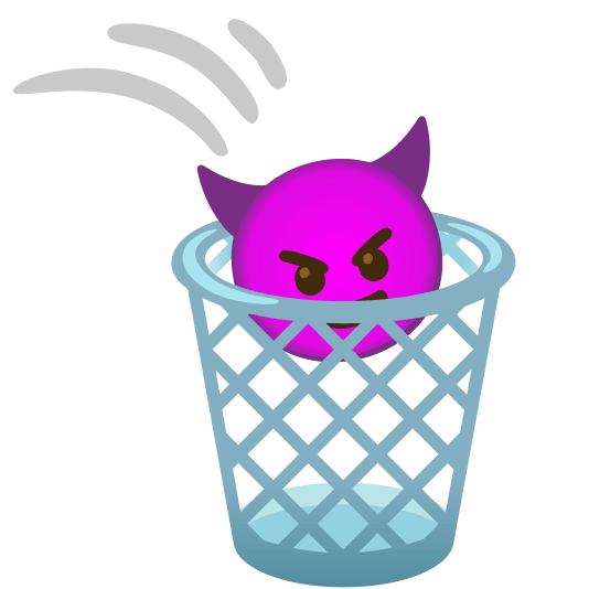 wastebasket smiling imp