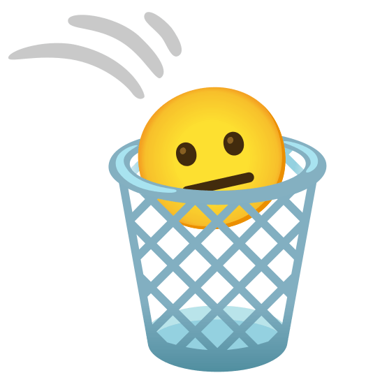 wastebasket neutral face