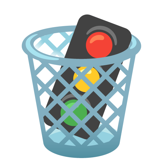 wastebasket vertical traffic light