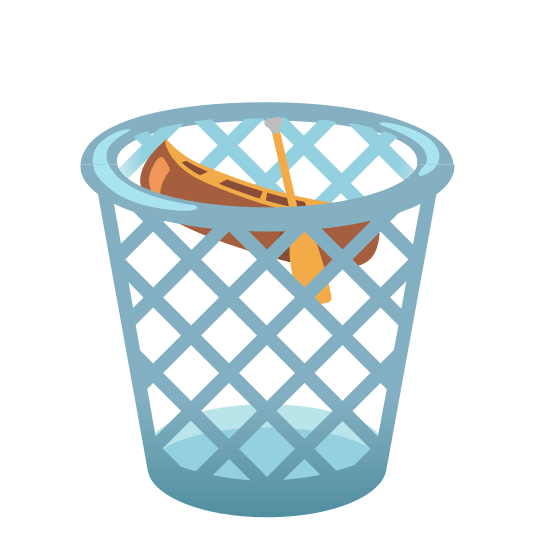 wastebasket canoe