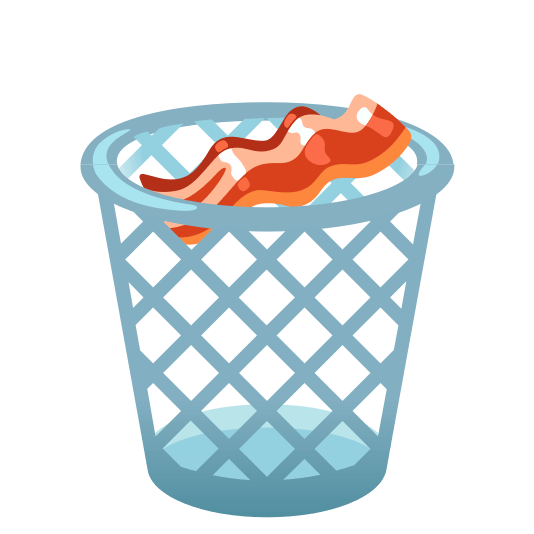 wastebasket bacon