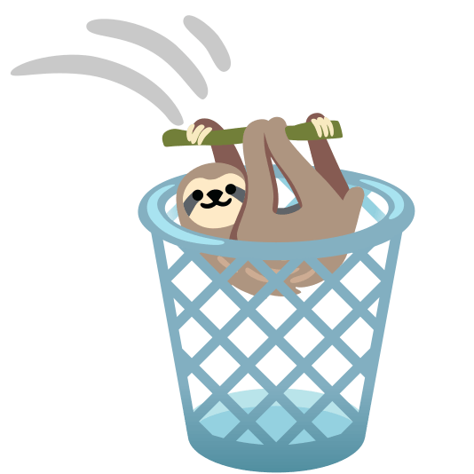 wastebasket sloth