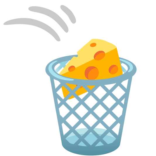 wastebasket cheese wedge