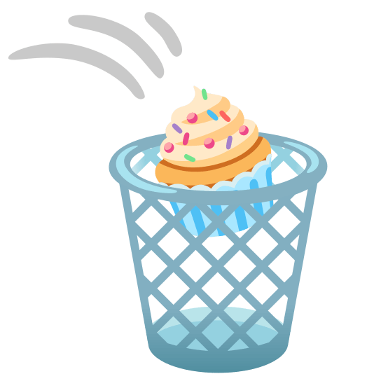 wastebasket cupcake