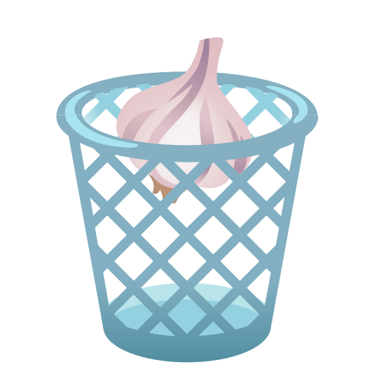 wastebasket garlic