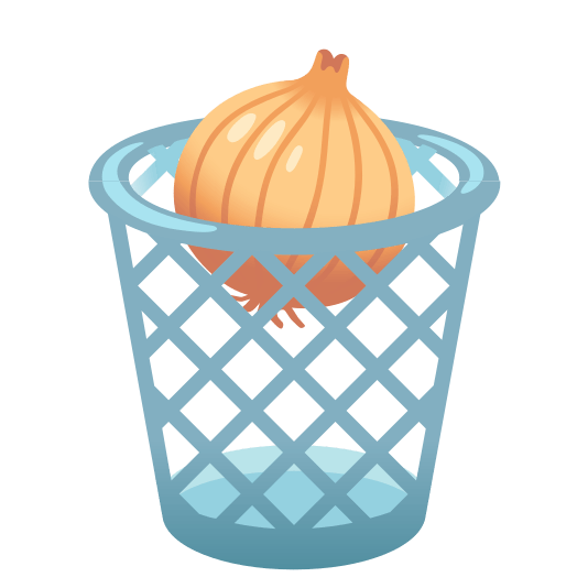 wastebasket onion