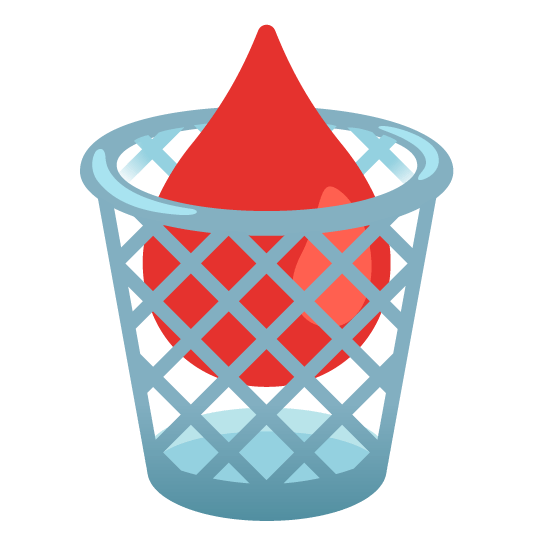 wastebasket drop of blood