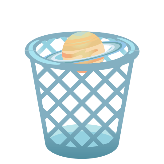wastebasket ringed planet