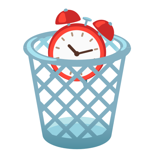 wastebasket alarm clock
