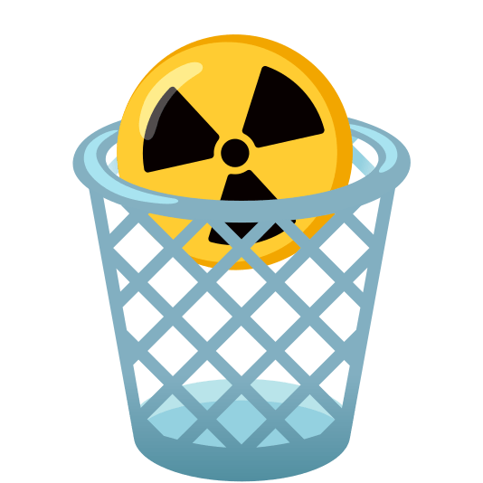 wastebasket radioactive sign