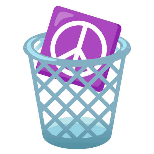 wastebasket peace symbol